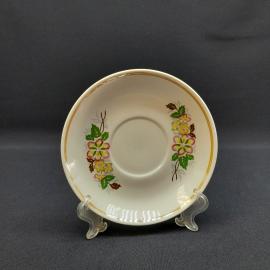 Винтажное чайное кофейное блюдце Вербилки, фарфор 15 см, СССР