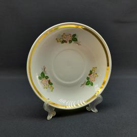 Винтажное чайное кофейное блюдце Вербилки, фарфор 16 см, СССР