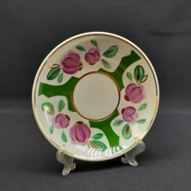 Винтажное чайное кофейное блюдце Вербилки, фарфор 16 см, СССР