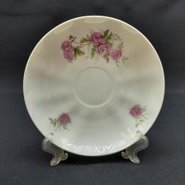 Винтажное чайное кофейное блюдце Дулево, фарфор 16 см, СССР