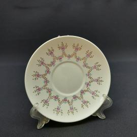 Винтажное чайное кофейное блюдце ЛФЗ, фарфор костяной 12 см, СССР