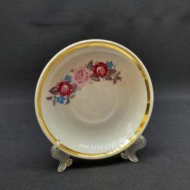 Винтажное чайное кофейное блюдце Богданович, фарфор 14 см, СССР