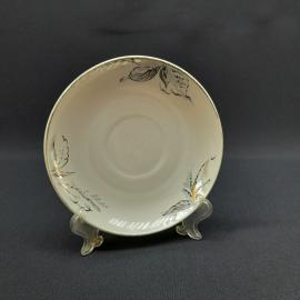 Винтажное чайное кофейное блюдце ЛФЗ, фарфор 14 см, СССР