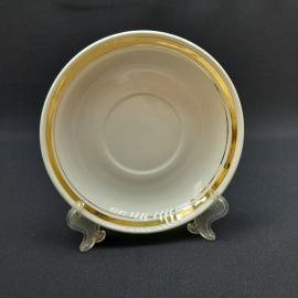 Винтажное чайное кофейное блюдце Вербилки, фарфор 14 см, СССР