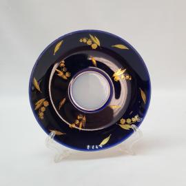 Винтажное чайное кофейное блюдце ЛФЗ, фарфор 145 мм, СССР