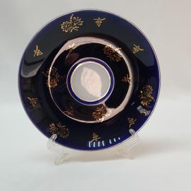 Винтажное чайное кофейное блюдце ЛФЗ, фарфор 17 см, СССР