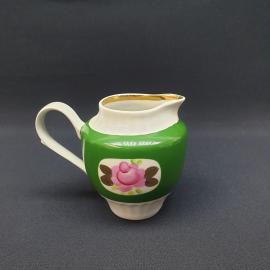 Винтажный молочник сливочник Дулево роспись, фарфор 450 мл, СССР