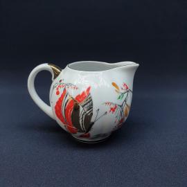 Винтажный молочник сливочник  ЛФЗ, фарфор роспись 300 мл, СССР