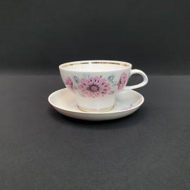 Винтажная чайная пара Минский з-д, фарфор 225 мл, СССР