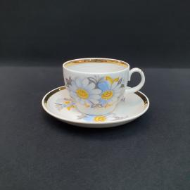 Винтажная чайная пара Красный фарфорист, фарфор 200 мл, СССР