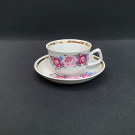 Винтажная чайная пара Богдановичи, фарфор 190 мл, СССР