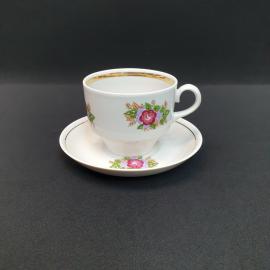 Винтажная чайная пара Туймазийский з-д, фарфор 210 мл, СССР