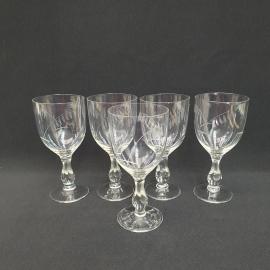 Винтажный набор из 5 бокалов 15 см стекло ручная резка 250 мл СССР