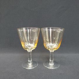 Винтажная пара бокалов 13 см цветное стекло 190 мл СССР