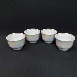Винтажный набор из 4 пиал  чашек для чая Минск фарфор 200 мл СССР
