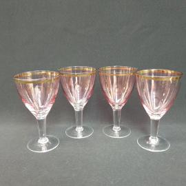 Винтажный набор из 4 бокалов 13 см цветное стекло 250 мл СССР