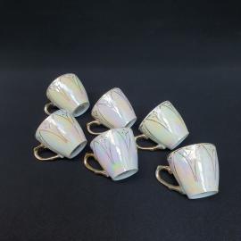 Винтажный набор из 6 кофейных чашек  фарфор Китай