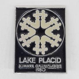 Значок СССР lake placid зимняя олимпиада 1980, эмблема в виде снежинки, советский и винтажный