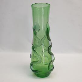 Винтажная ваза для цветов Волна 30 см гутное стекло 1л СССР