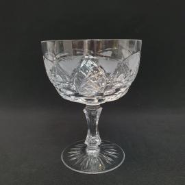 Винтажная креманка ваза на ножке 15 см хрусталь 400 мл алмазная грань