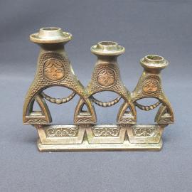 Винтажный подсвечник на 3 свечи Матрешки высота 18 см,силумин СССР