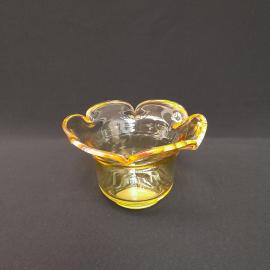 Винтажная ваза конфетница 11 см гутное стекло 550 мл СССР