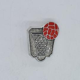 Значок СССР баскетбольное кольцо с красным мячом, спортивный, эмалевый, советский и винтажный