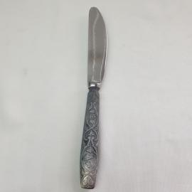 Винтажный столовый нож Хмель, РМЗ мельхиор. СССР.