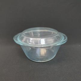 Винтажная жаропрочая кастрюля для запекания с крышкой стекло 2 литра