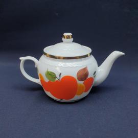 Винтажный заварочный чайник Чайка, фарфор ручная роспись 0.6 л, СССР