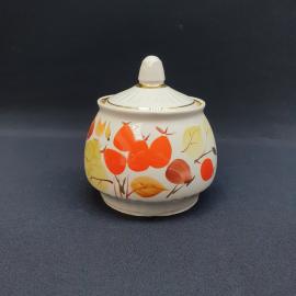 Винтажная сахарница Чайка, фарфор ручная роспись 0.4 л, СССР