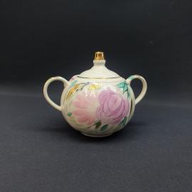 Винтажная сахарница Дулево крышка подбор, фарфор ручная роспись 0.5 л, Россия