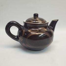 Винтажный заварочный чайник, обливная керамика 0.6 л, СССР