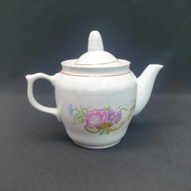 Винтажный заварочный чайник Туймазинский з-д, фарфор 0.5 л, СССР