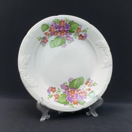 Винтажная столовая тарелка ЗиК Конаково, фаянс 26 см, СССР