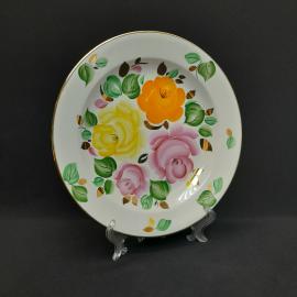 Винтажное блюдо Хайта, фарфор ручная роспись 30 см, СССР