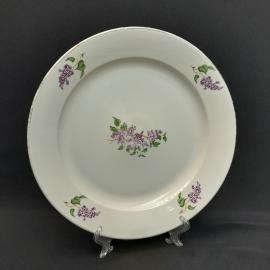 Винтажное сервировочное блюдо Сирень Владивостокский з-д, фарфор 35 см, СССР