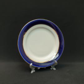 Винтажная десертная тарелка Дулево, фарфор кобальт 195 мм, СССР