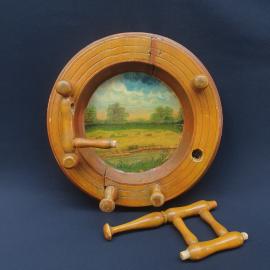 Винтажное настенное деревянное панно ручная работа роспись 25 см СССР