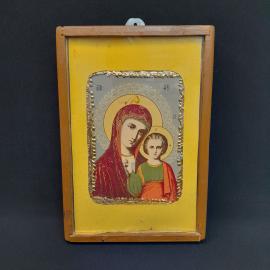 Винтажная икона Казанская Божья матерь, 35х24 см, СССР
