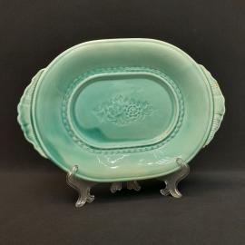 Антикварное сервировочное блюдо, фарфор 30х21 см, Царская Россия до 1917 г.