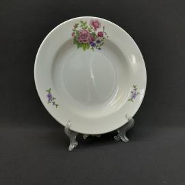 Винтажная столовая тарелка Дулево, фарфор 23 см, СССР