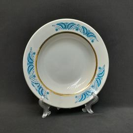 Винтажная суповая тарелка Красный фарфорист, фарфор 235 мм, СССР