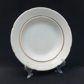 Винтажная суповая тарелка ЗиК Конаково, фаянс 235 мм, СССР