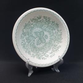 Винтажная суповая тарелка ЗиК Конаково, фаянс 195 мм, СССР