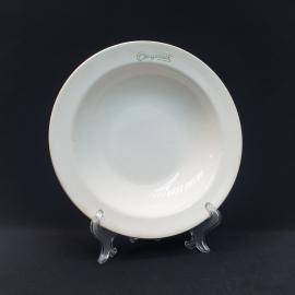 Винтажная суповая тарелка Буди, фаянс 22 см, СССР