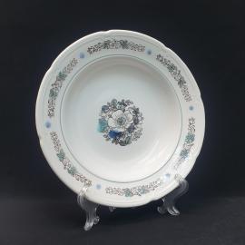 Винтажная суповая тарелка ЗиК Конаково, фаянс 24 см, СССР