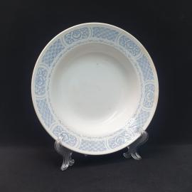 Винтажная суповая тарелка ЗиК Конаково, фаянс 22 м, СССР