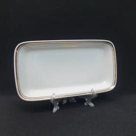 Винтажное сервировочное блюдо Jlmenau, фарфор 23х12 см, ГДР СССР периода