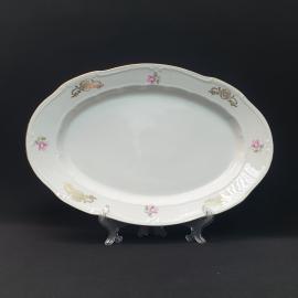 Винтажное овальное блюдо Triptis, фарфор 33х22 см, ГДР СССР периода